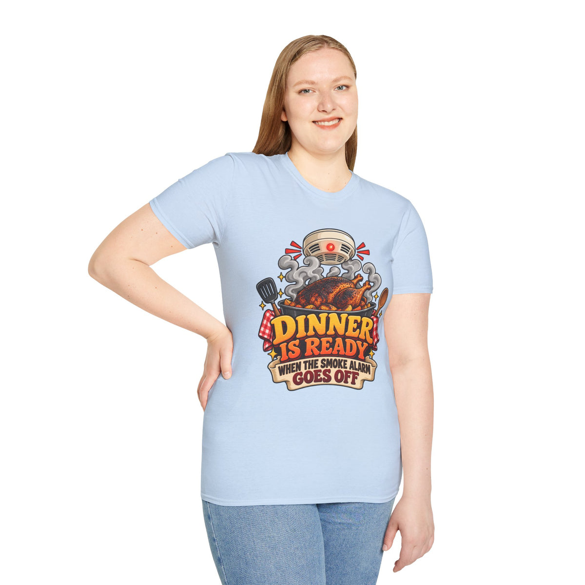 Dinner Is Ready T-Shirt — Funny Smoke Alarm Cooking Graphic Tee