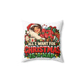 Christmas Nap Throw Pillow — "All I Want for Christmas is a Nap" Decorative Cushion