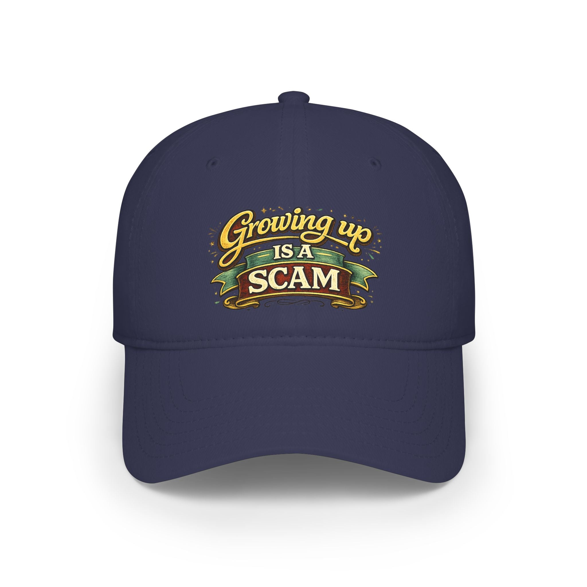 Growing Up Is a Scam | Ball Cap | Embroidered Baseball Hat, Funny Saying