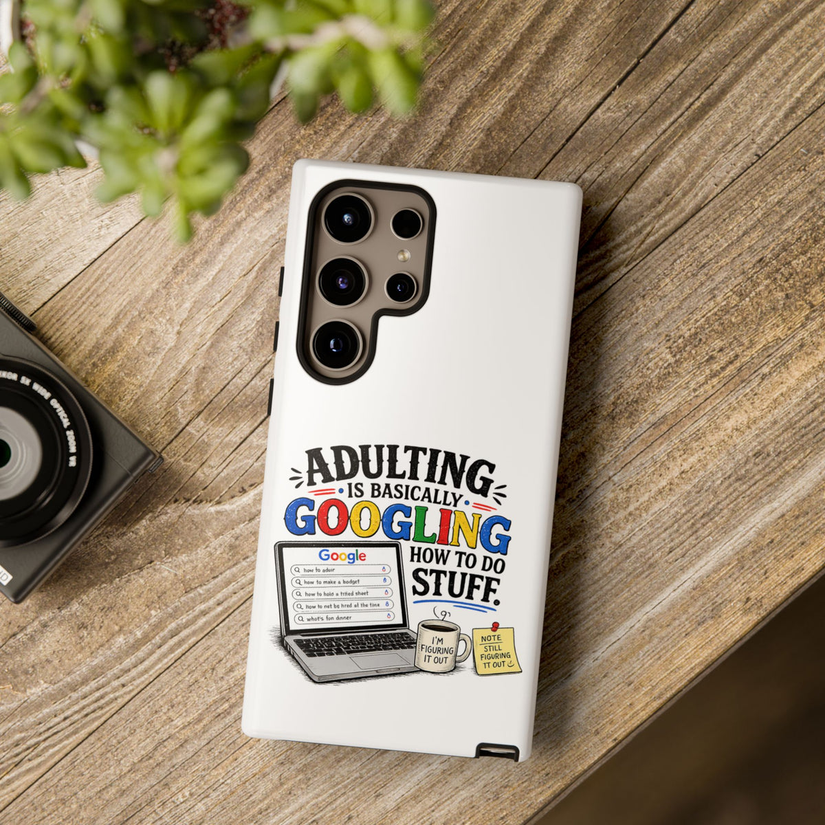 Phone Case — "Adulting Is Basically Googling How To Do Stuff" Funny Protective Case — The ClawMark Store