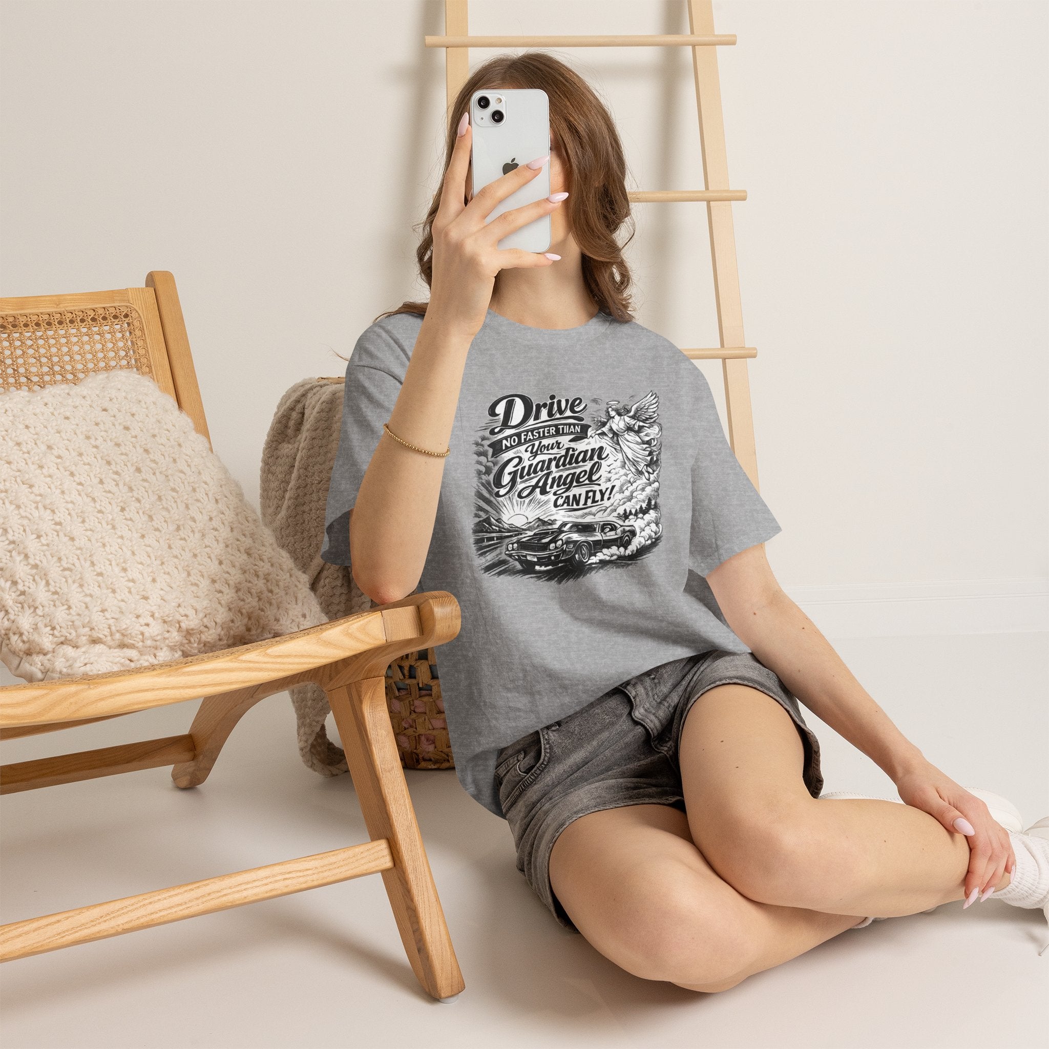 Drive No Faster Than Your Guardian Angel Can Fly | T-Shirt | Spiritual