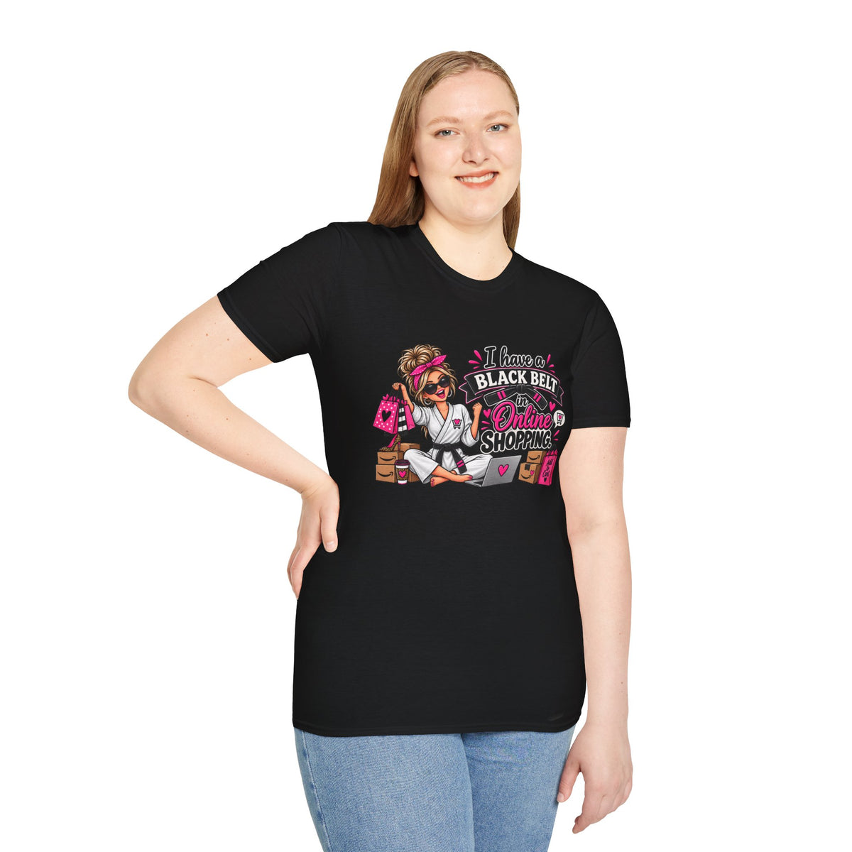 "I Have a Black Belt in Online Shopping" T-Shirt — product photo 2 | The ClawMark Store