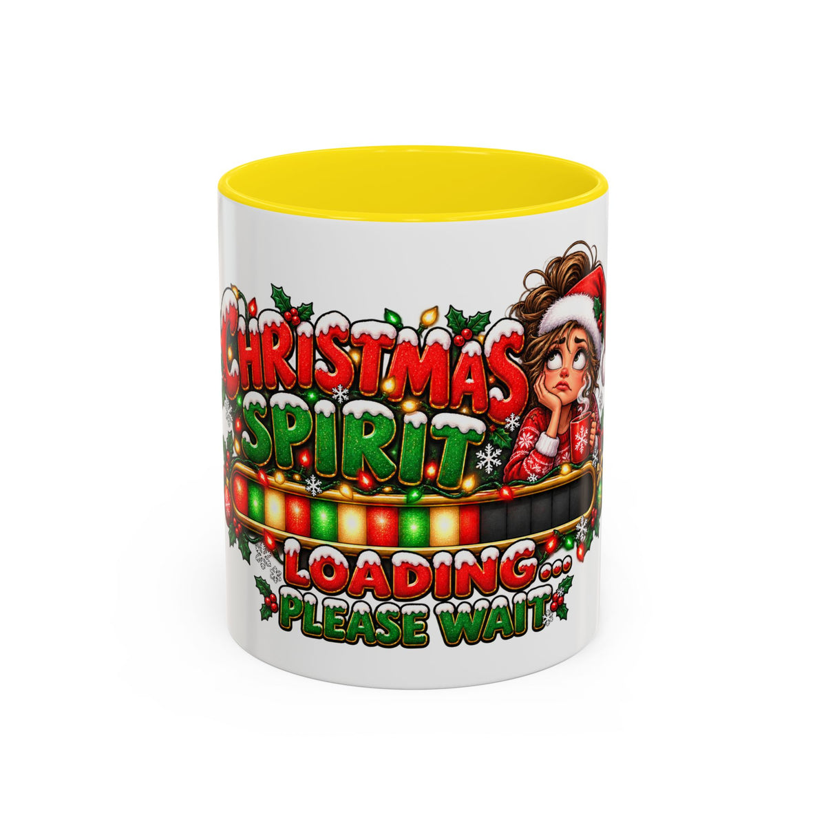 Christmas Spirit Loading Coffee Mug — Funny Holiday Accent Mug (11/15oz)
