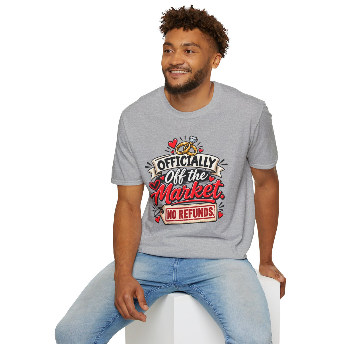 "Officially Off the Market" Wedding T-Shirt — product photo 3 | The ClawMark Store
