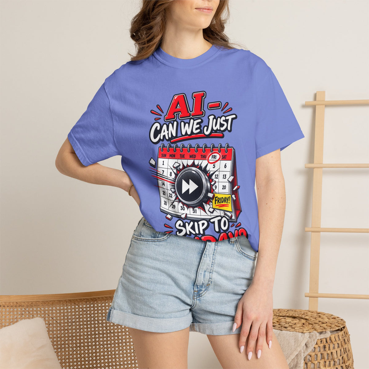 AI - Can we just Skip To Friday — Funny Calendar T-Shirt — product photo 2 | The ClawMark Store