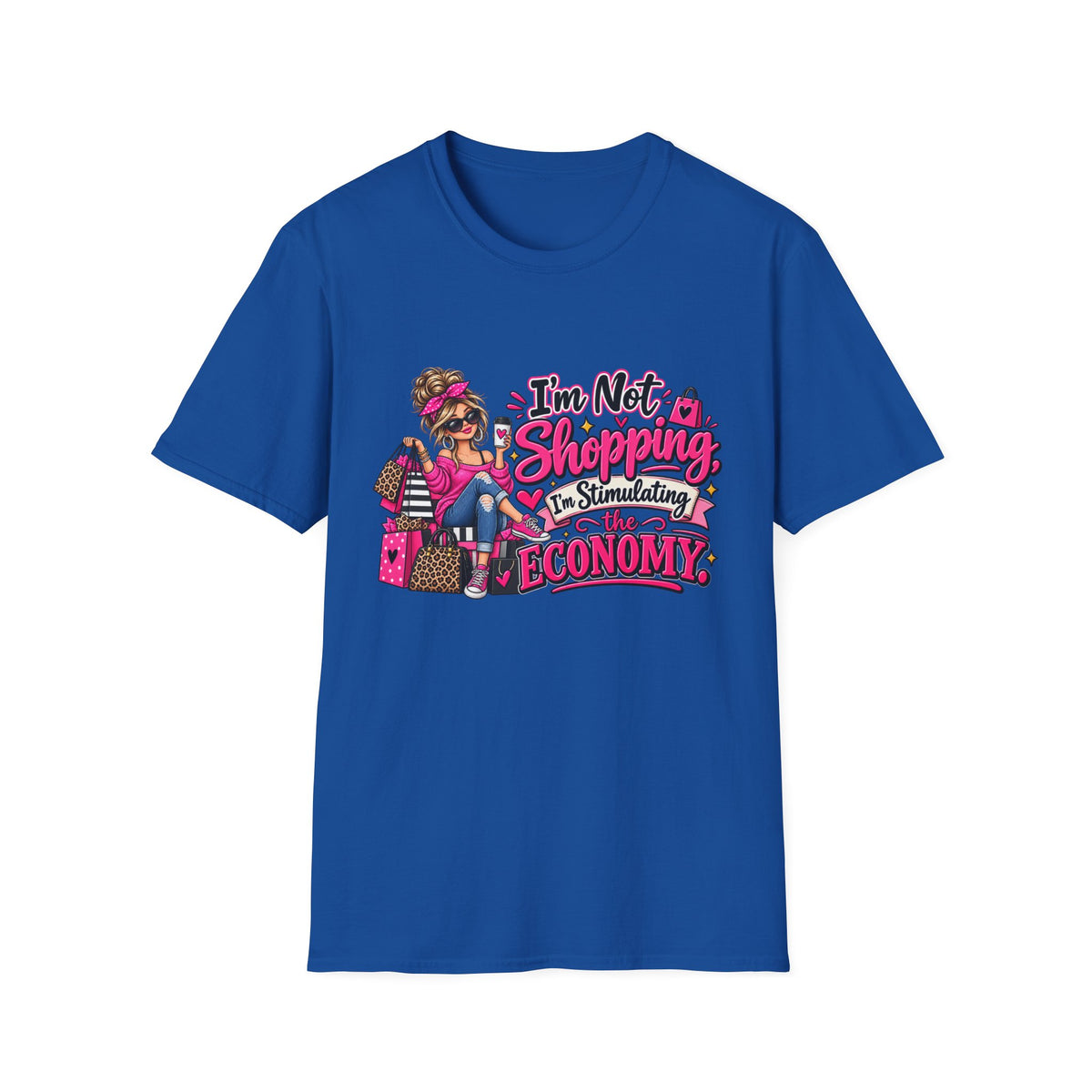 I'm Not Shopping, I'm Stimulating the Economy — T-Shirt — S, Royal | The ClawMark Store