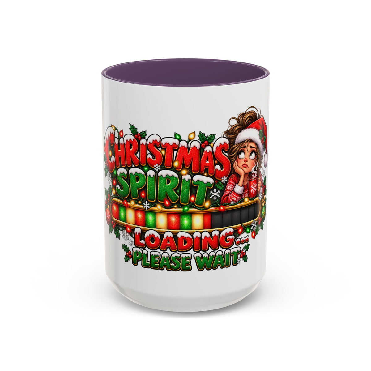 Christmas Spirit Loading Coffee Mug — Funny Holiday Accent Mug (11/15oz)
