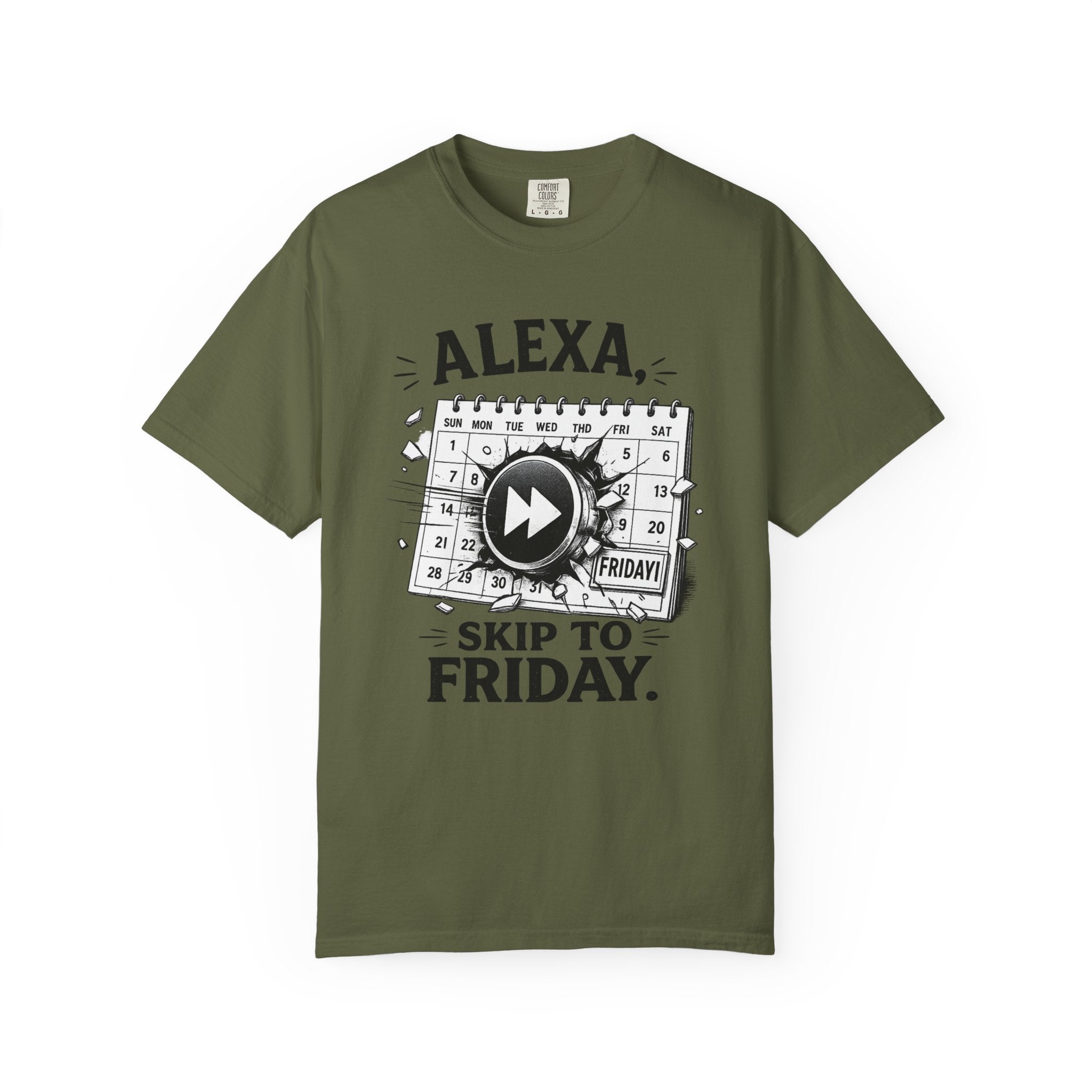 Alexa Skip To Friday | T-shirt | Funny Calendar Play Button Tee