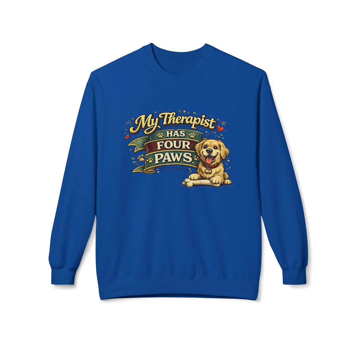 My Therapist Has Four Paws — Sweatshirt — Royal, S | The ClawMark Store