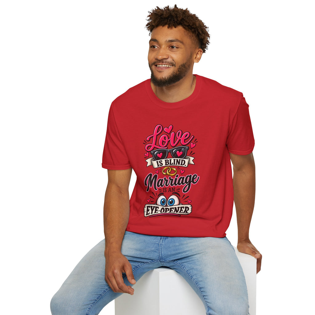 "Love Is Blind - Marriage is an Eye Opener" T-Shirt — product photo 5 | The ClawMark Store