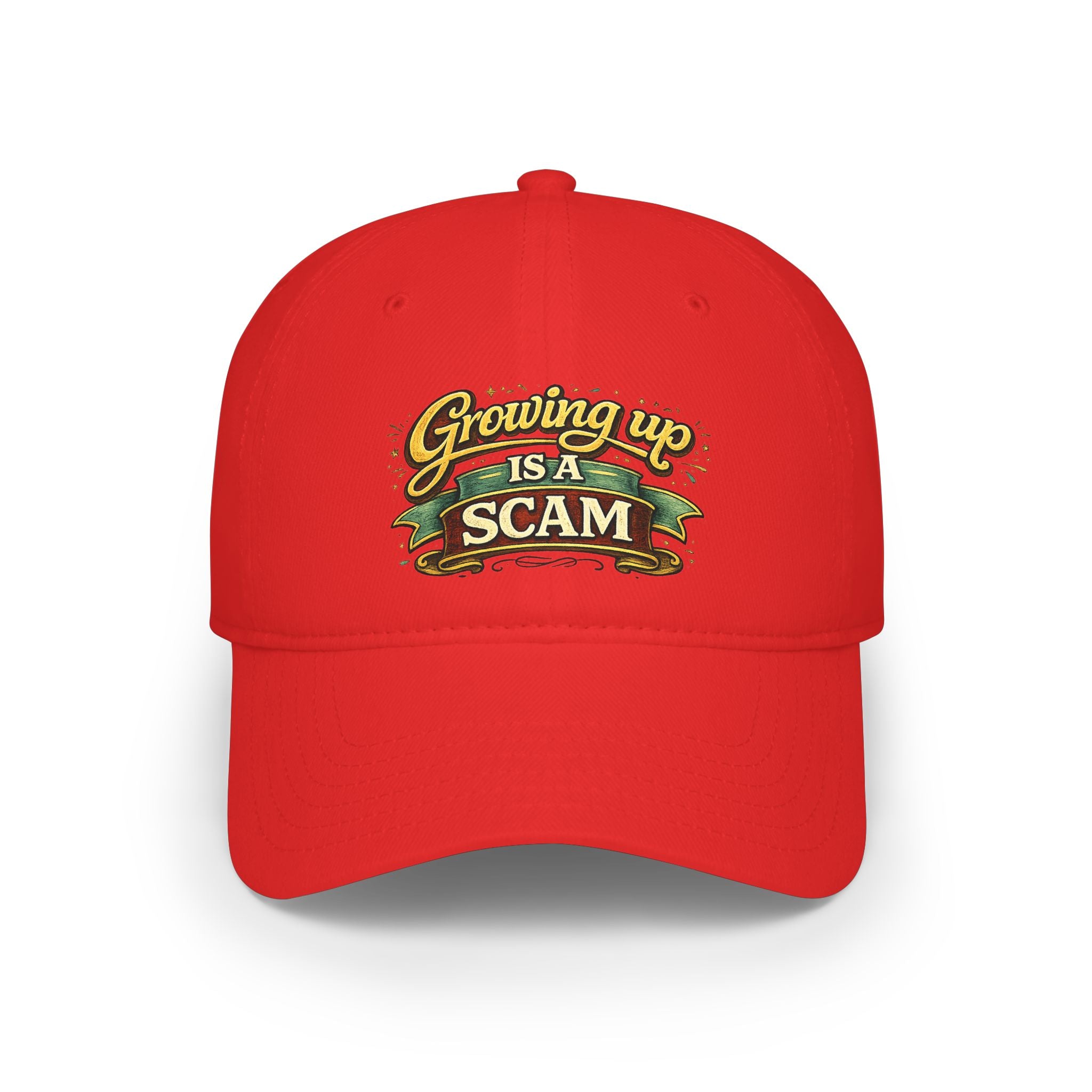 Growing Up Is a Scam | Ball Cap | Embroidered Baseball Hat, Funny Saying