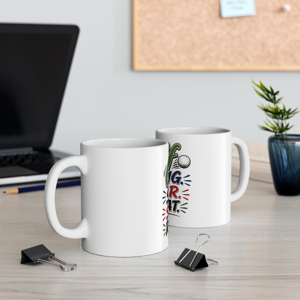 Golf - Swing, Swear, Repeat — Coffee Mug