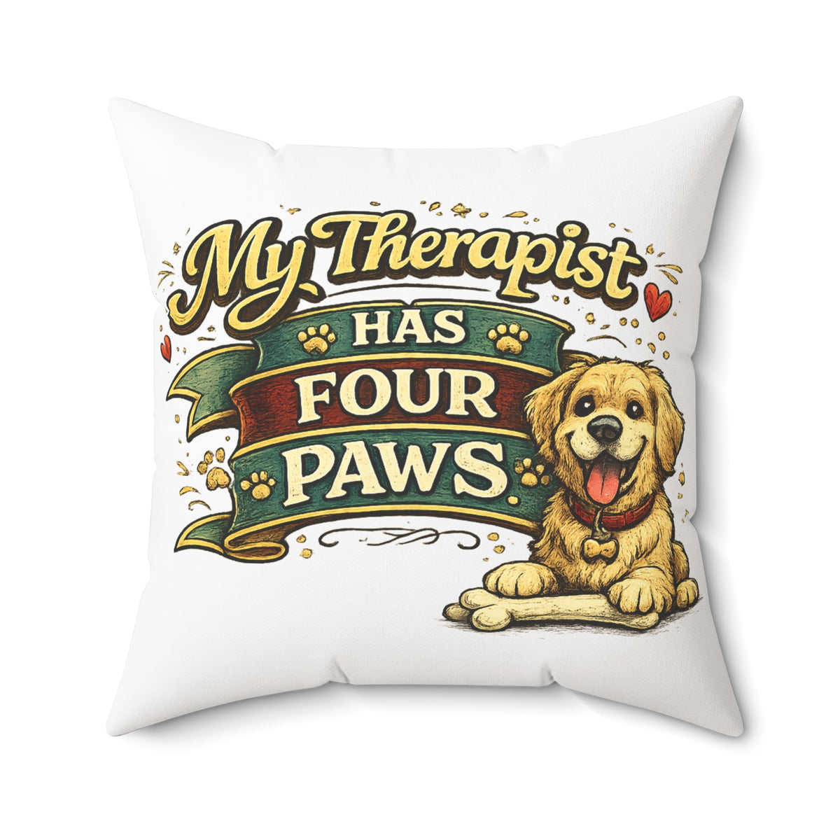 My Therapist has Four Paws — Pillow — 26" × 26" | The ClawMark Store