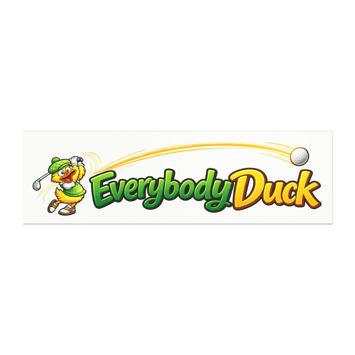 Everybody Duck Golf Cartoon Car Magnet | Magnetic Bumper Sticker