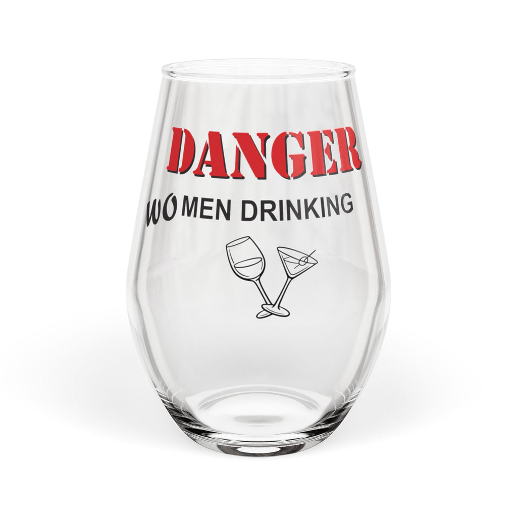 Danger Wo Men Drinking | stemless wine glass