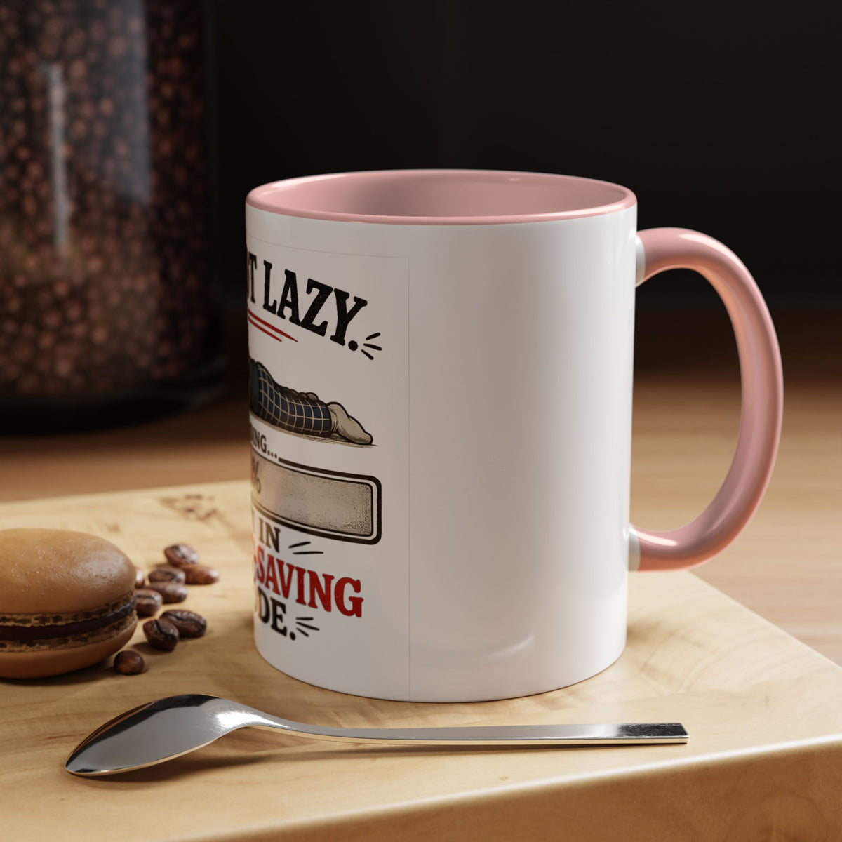 "I'm Not Lazy, I'm in Energy-Saving Mode" Accent Mug — product photo 3 | The ClawMark Store