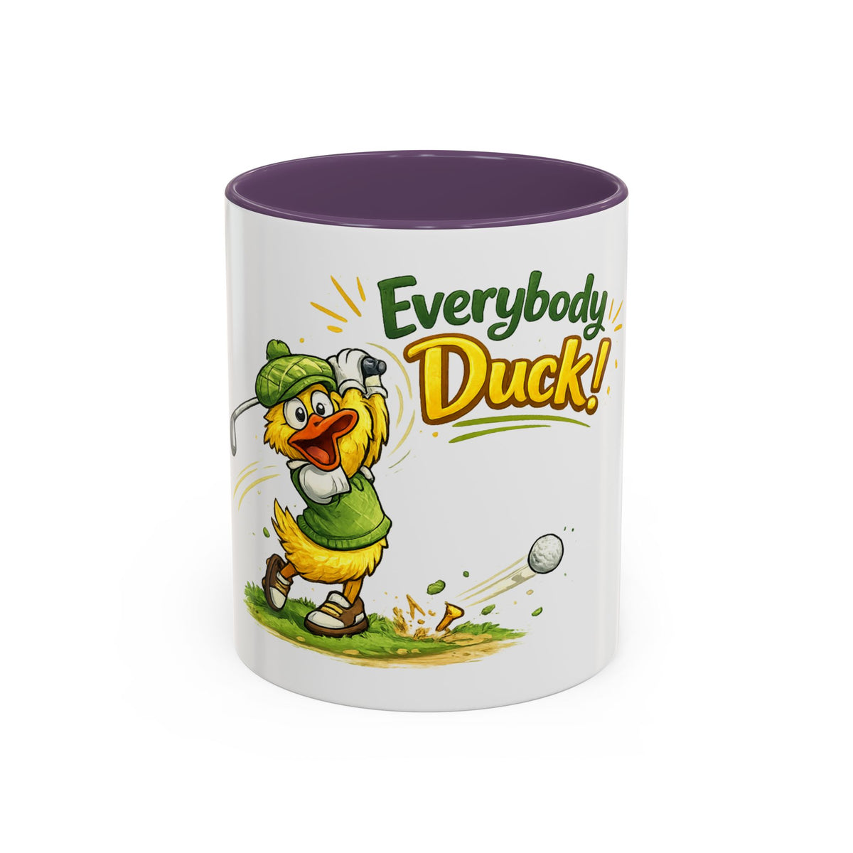 Everybody Duck! Golf Duck Accent Coffee Mug (11/15oz) — 11oz, Purple | The ClawMark Store