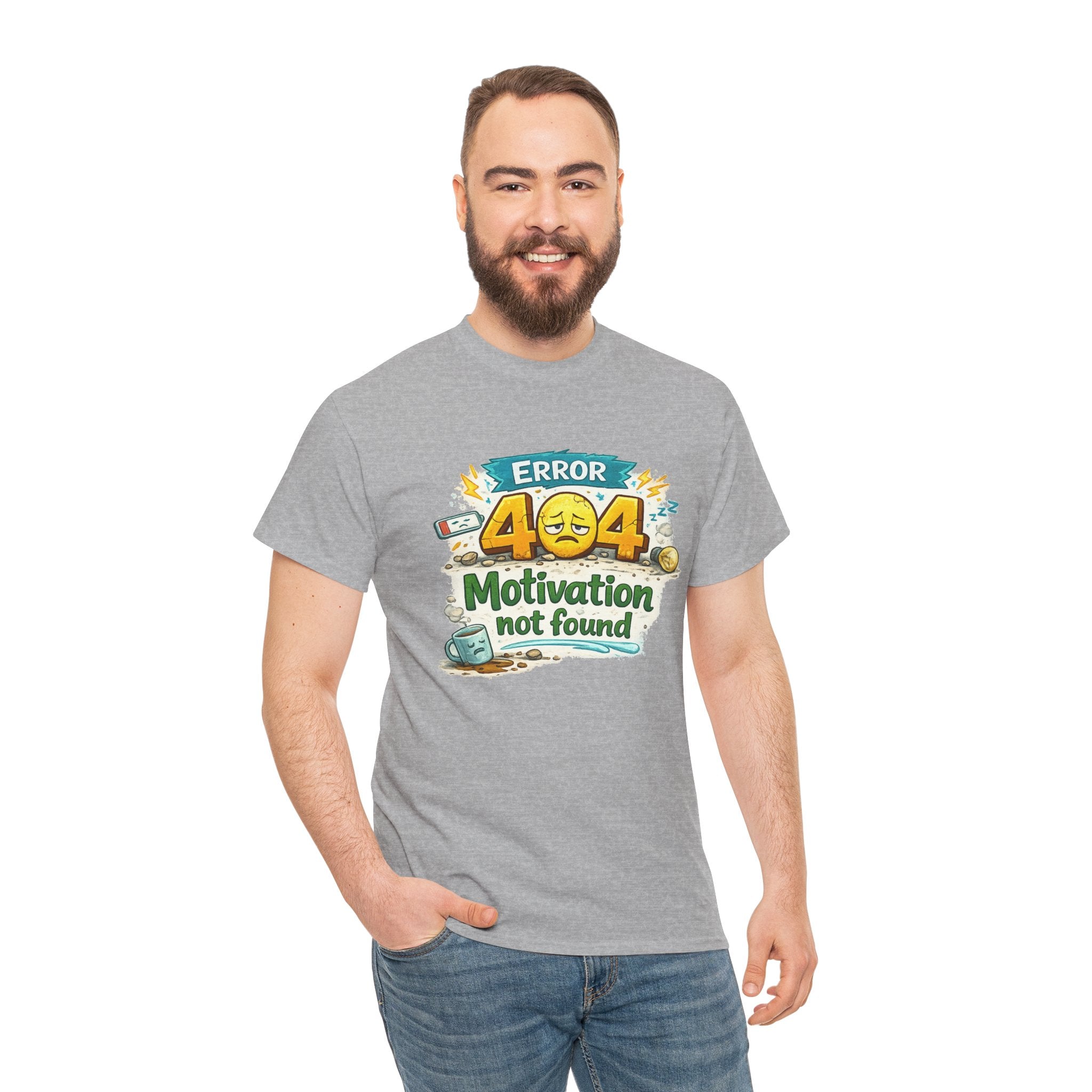Error 404: Motivation Not Found | T-Shirt | Funny Tech Tee