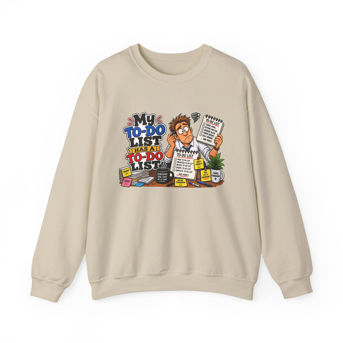 "My To-Do List" Office Sweatshirt — S, Sand | The ClawMark Store
