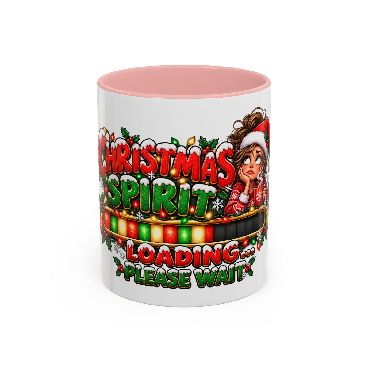 Christmas Spirit Loading Coffee Mug — Funny Holiday Accent Mug (11/15oz)