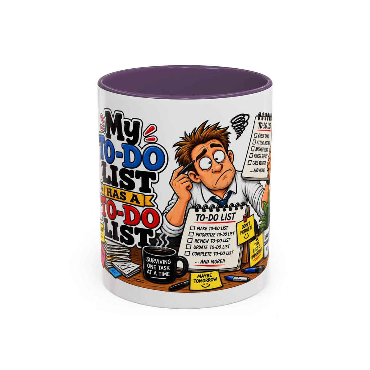 "My To-Do List Has a To-Do List" — Coffee Mug (11oz, 15oz) — 11oz, Purple | The ClawMark Store