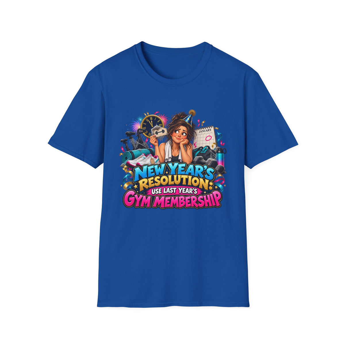 New Year’s Resolution T-Shirt — “Use Last Year’s Gym Membership” Funny Fitness Tee
