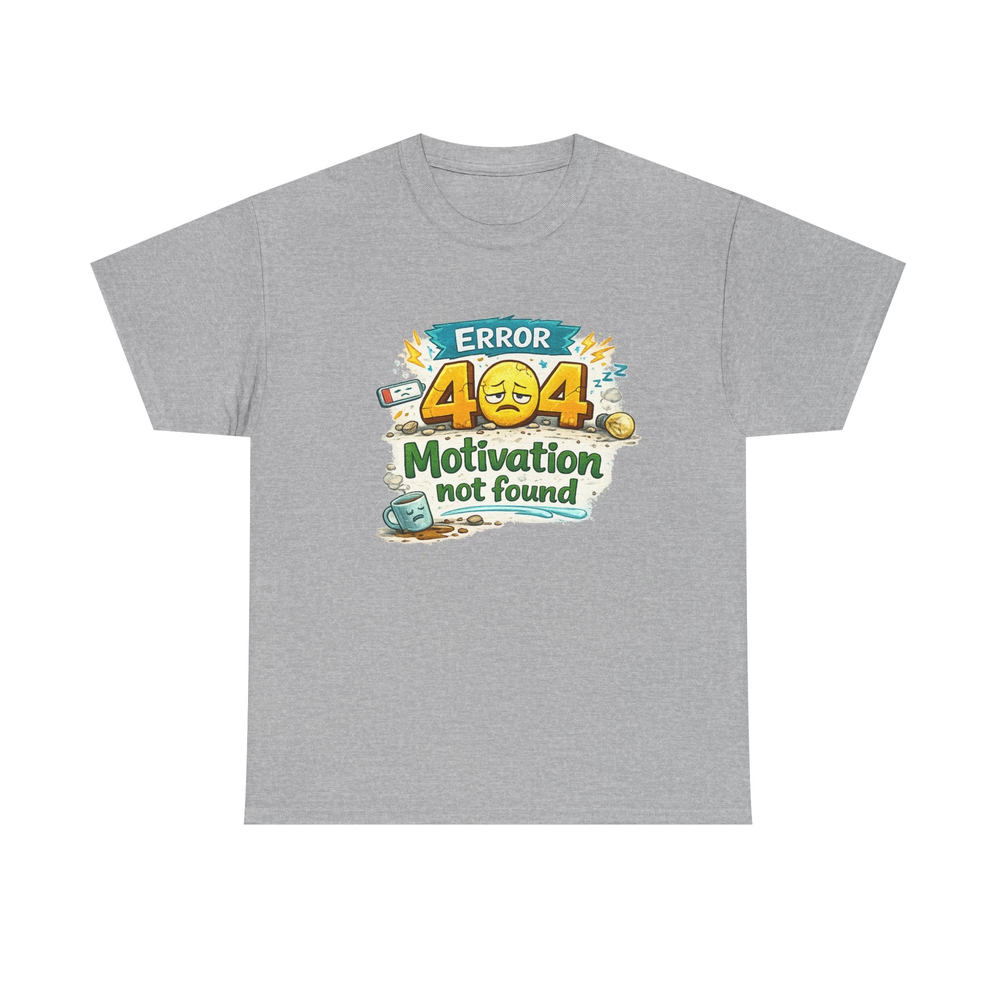 Error 404: Motivation Not Found | T-Shirt | Funny Tech Tee