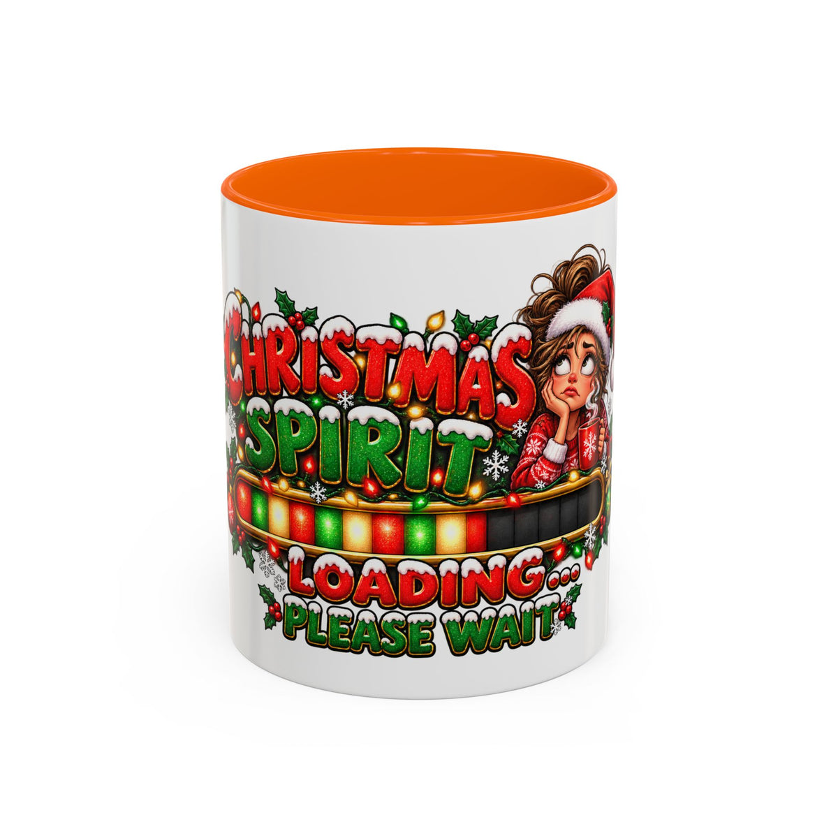 Christmas Spirit Loading Coffee Mug — Funny Holiday Accent Mug (11/15oz)