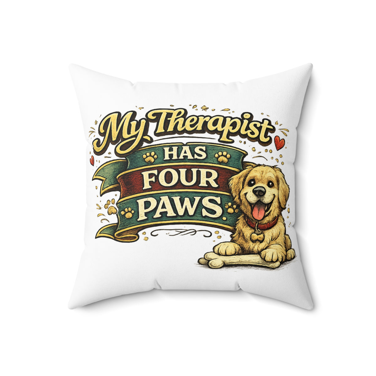 My Therapist has Four Paws — Pillow — 18" × 18" | The ClawMark Store