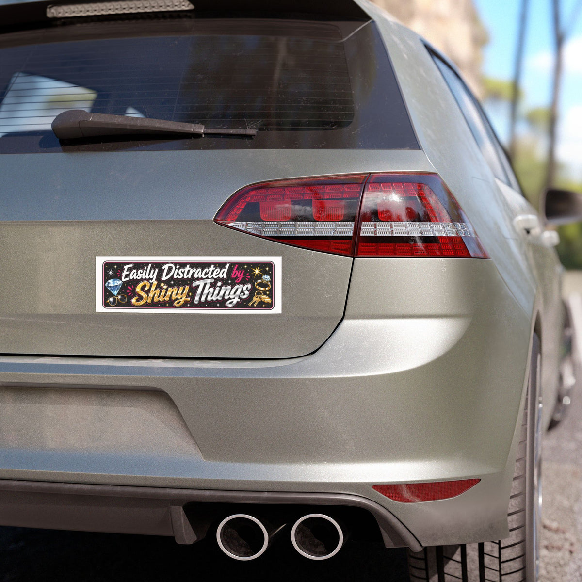 Easily Distracted by Shiny Things — Car Magnet — product photo 2 | The ClawMark Store
