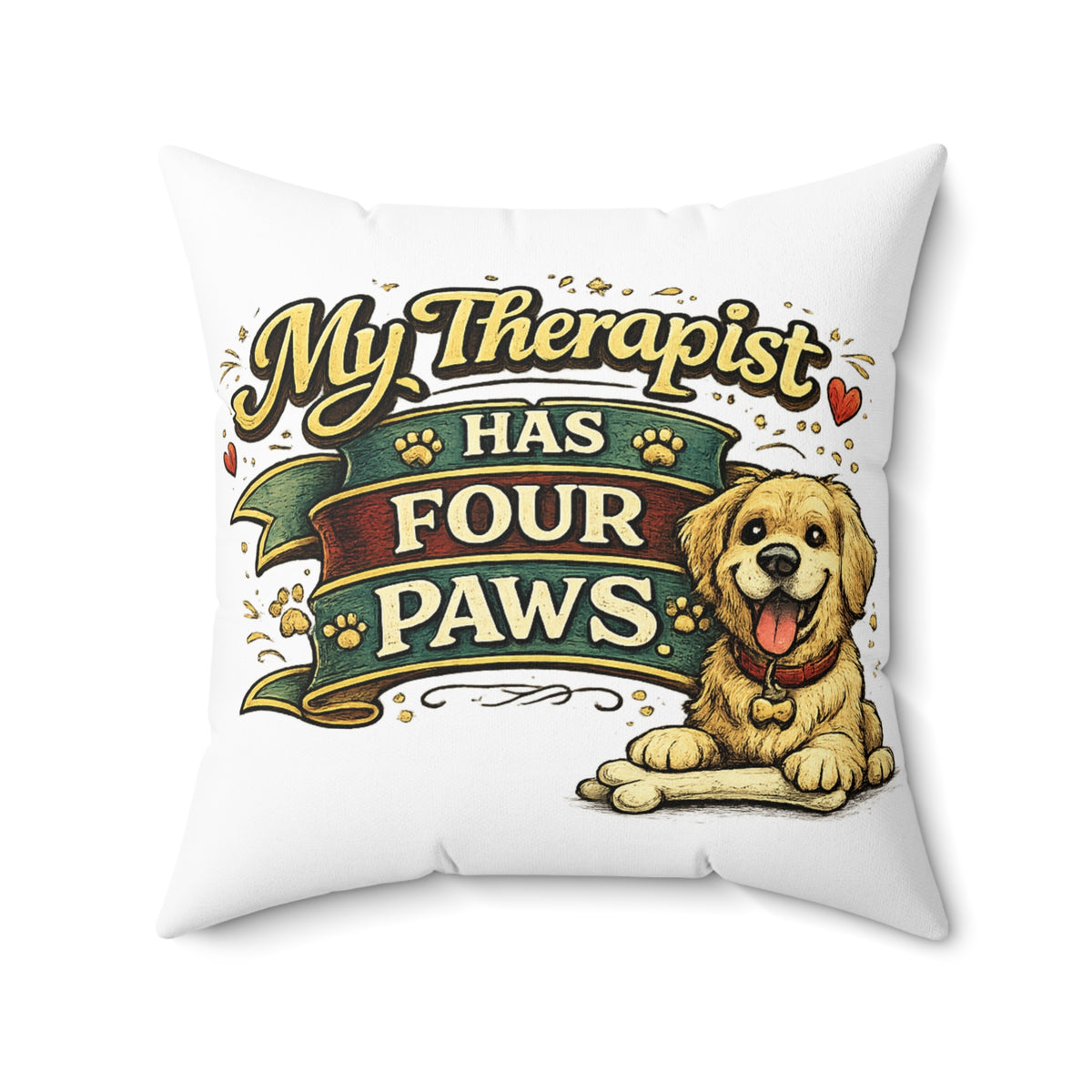 My Therapist has Four Paws — Pillow — 20" × 20" | The ClawMark Store