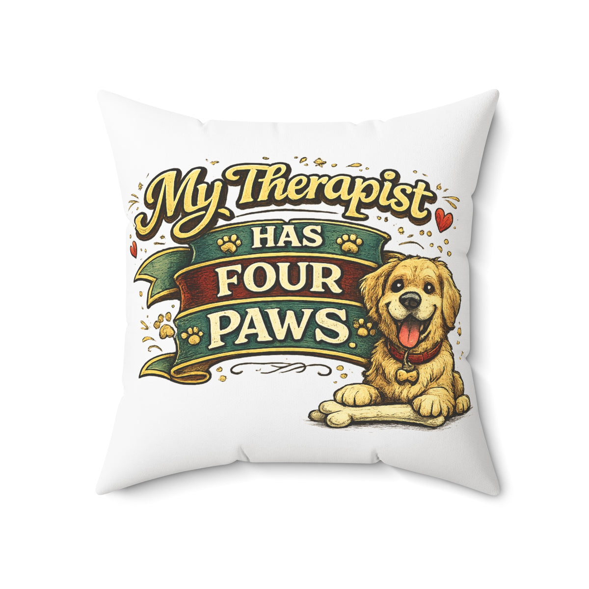 My Therapist has Four Paws — Pillow — 24" × 24" | The ClawMark Store