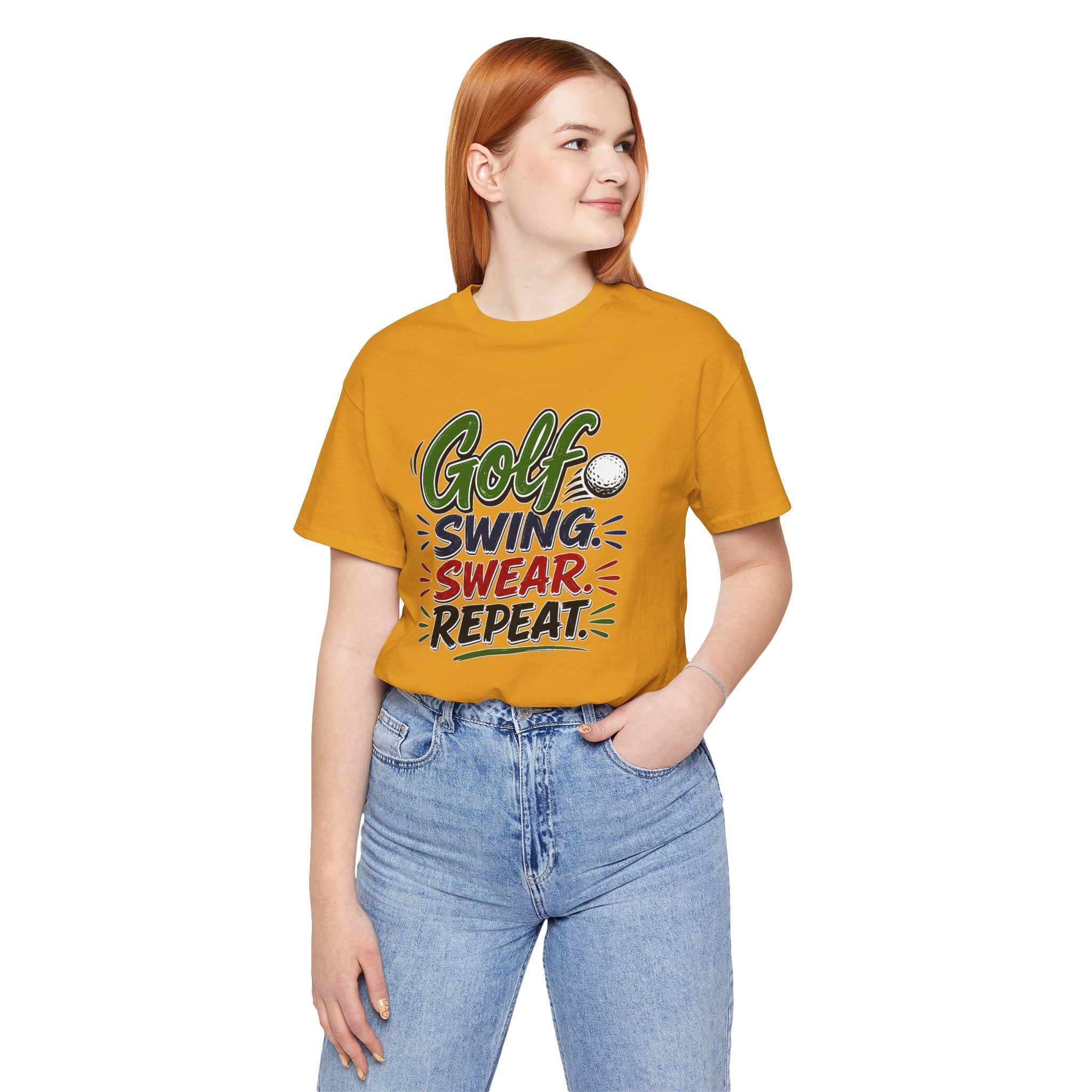 Golf - Swing, Swear, Repeat | T-Shirt | Golf Graphic Tee