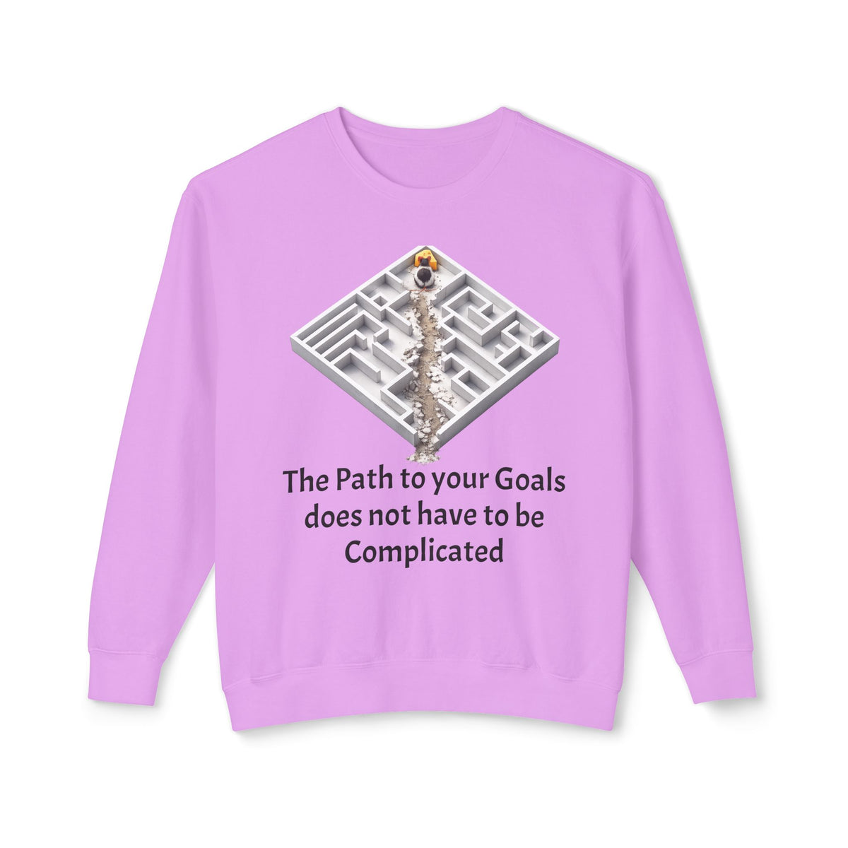"The Path to Your Goals Does Not Have to Be Complicated" Sweatshirt — Neon Violet, S | The ClawMark Store