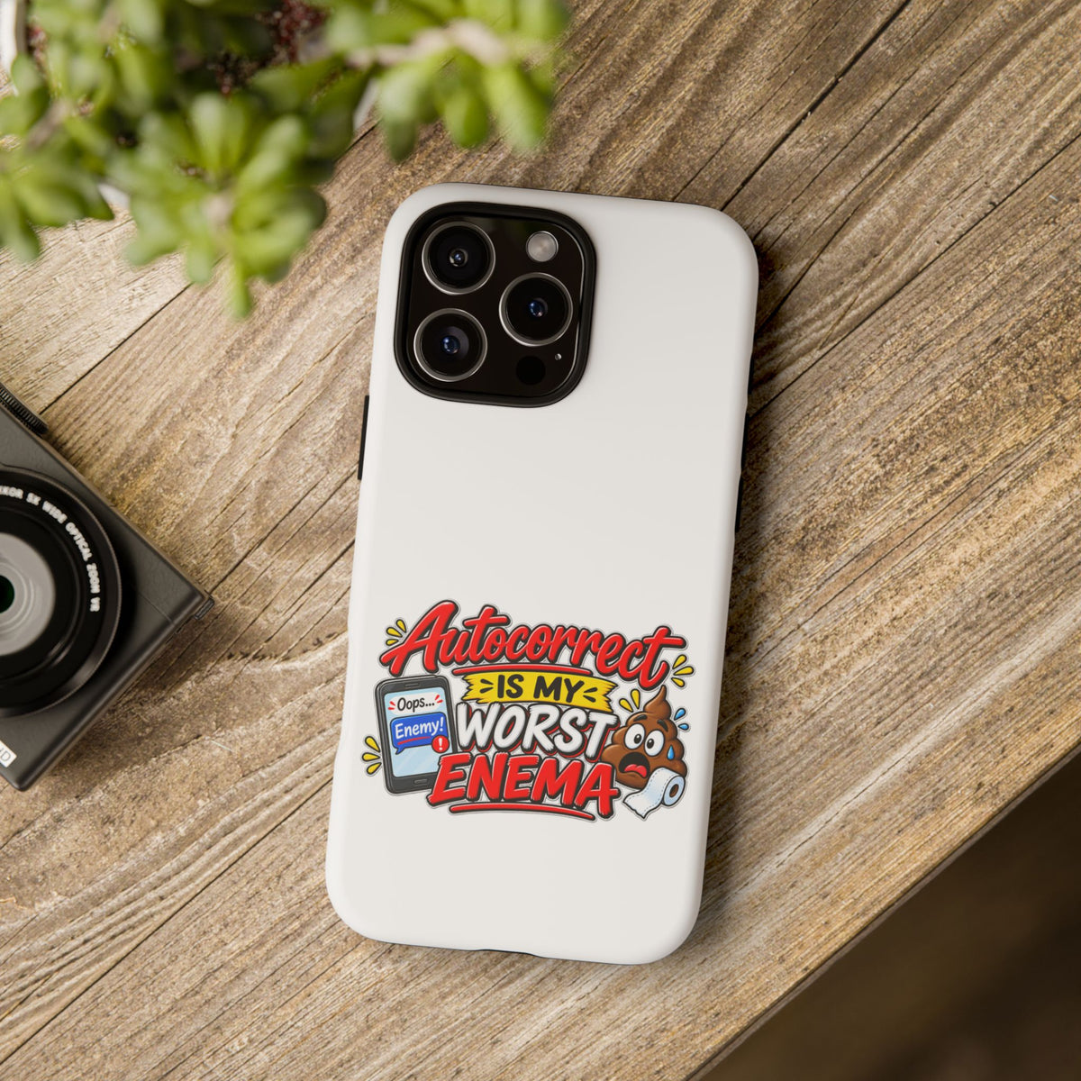 Phone Case — "Autocorrect Is My Worst Enema" Funny Novelty Protective Cover — The ClawMark Store