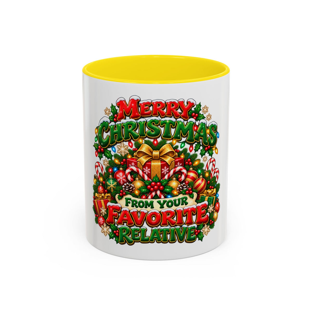 Christmas Coffee Mug — "Merry Christmas from Your Favorite Relative" Holiday Gift
