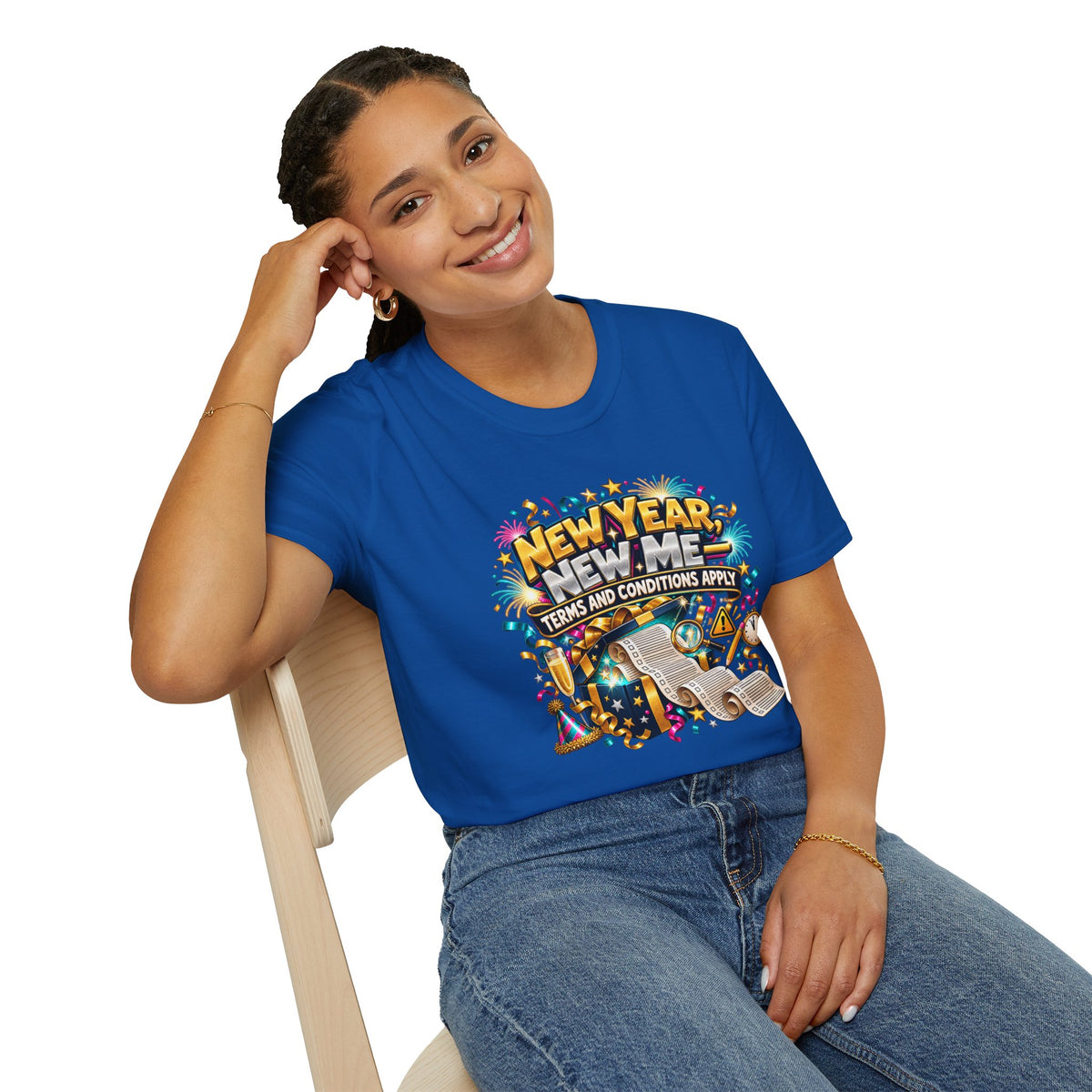 New Year, New Me T-Shirt — "Terms and Conditions Apply" Funny NYE Graphic Tee