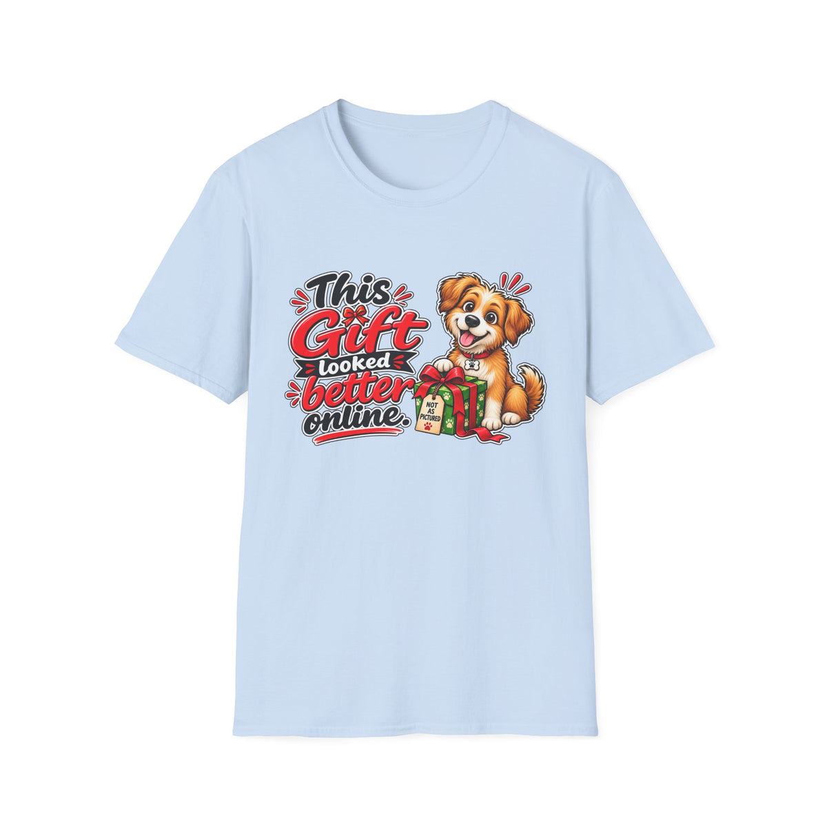 This Gift Looked Better Online — Puppy Graphic T-Shirt — Light Blue, S | The ClawMark Store