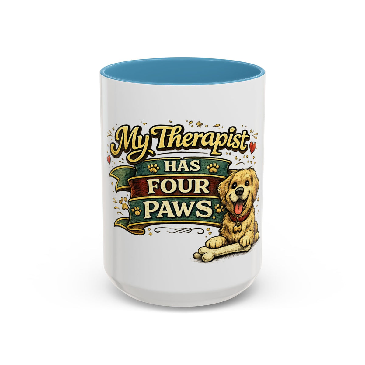 My Therapist Has Four Paws — Coffee Mug (11oz, 15oz) — 15oz, Light Blue | The ClawMark Store