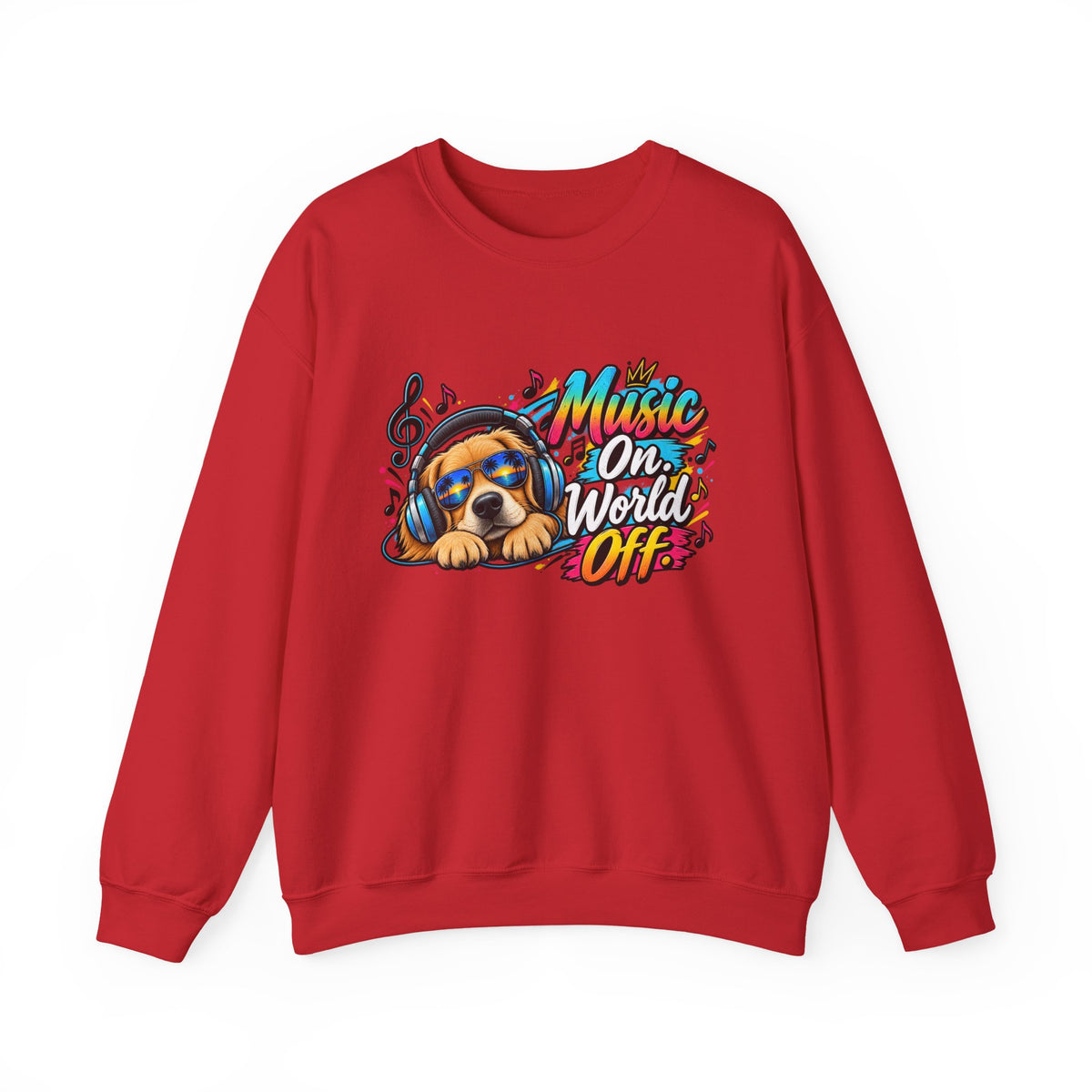 Music On, World Off — Sweatshirt — product photo 1 | The ClawMark Store