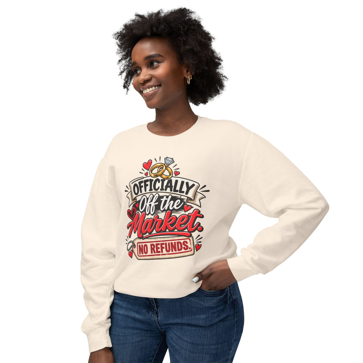 "Officially Off the Market, No Refunds" Sweatshirt — product photo 2 | The ClawMark Store