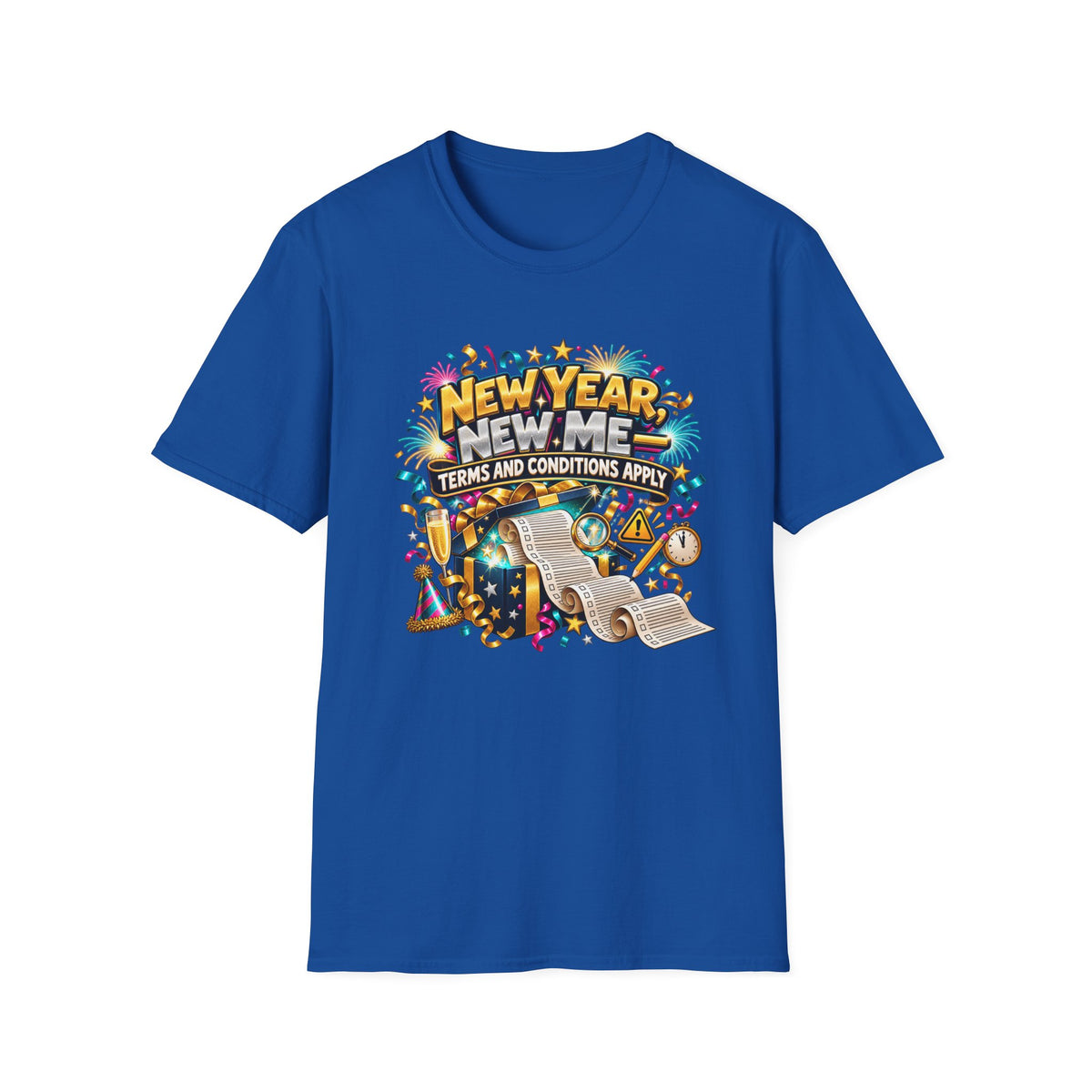 New Year, New Me T-Shirt — "Terms and Conditions Apply" Funny NYE Graphic Tee
