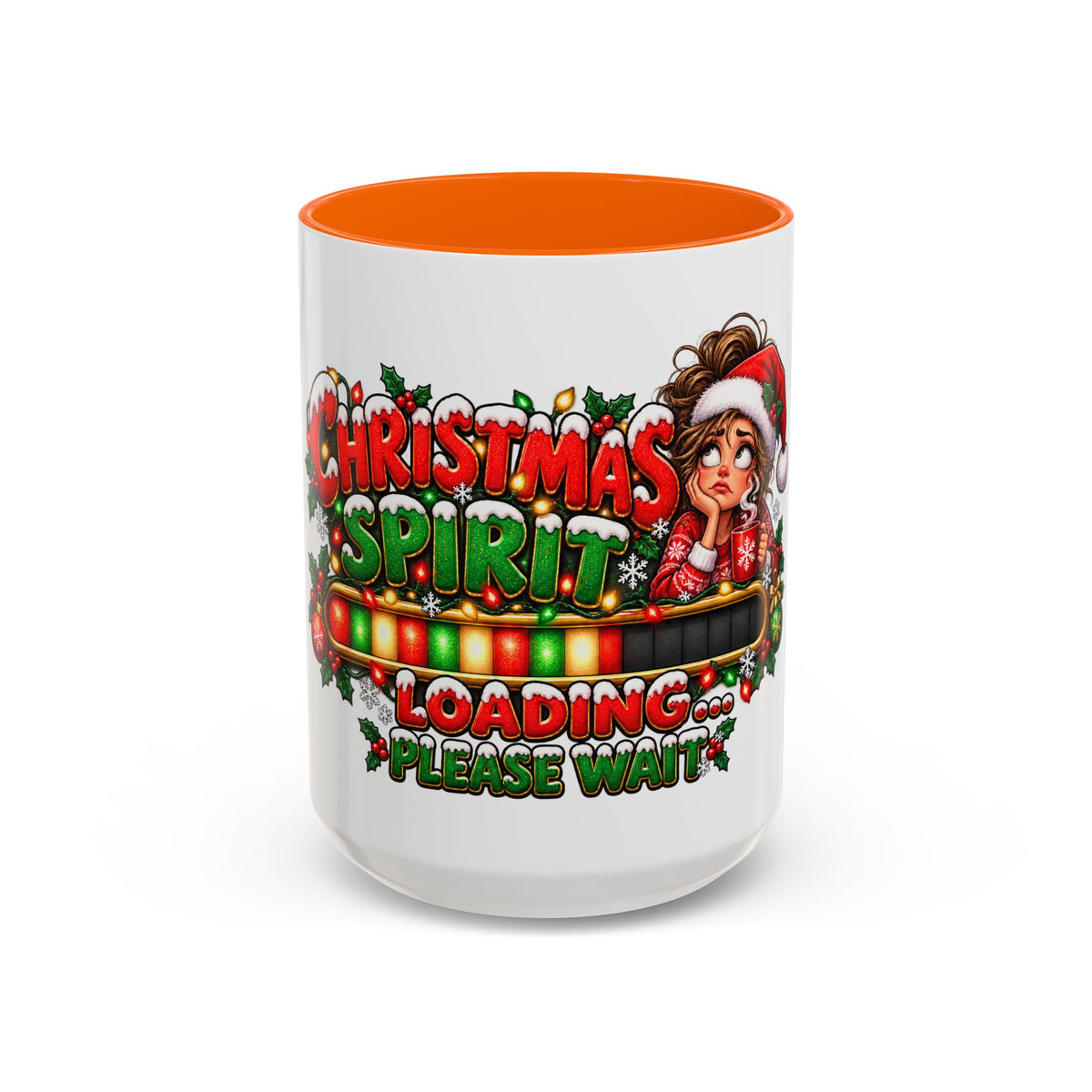 Christmas Spirit Loading Coffee Mug — Funny Holiday Accent Mug (11/15oz)