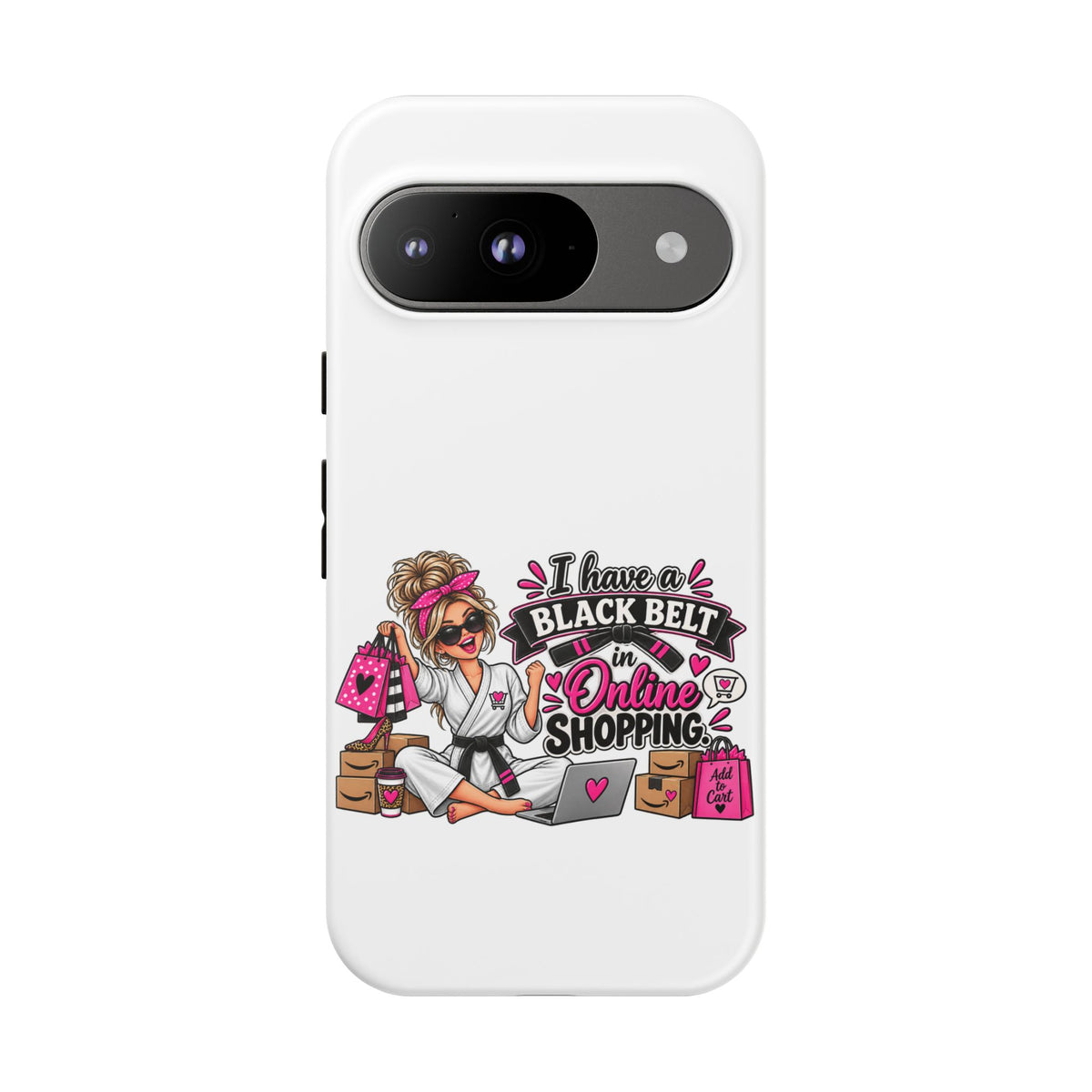 "I Have a Black Belt in Online Shopping" Phone Case — Google Pixel 9, Matte | The ClawMark Store