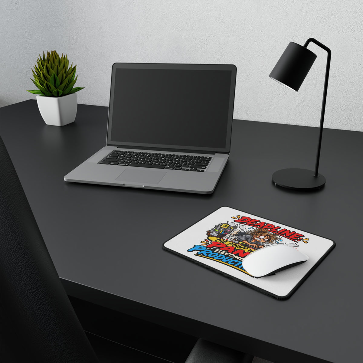 "Deadline: The Point Where Panic Becomes Productivity" Mouse Pad — product photo 1 | The ClawMark Store