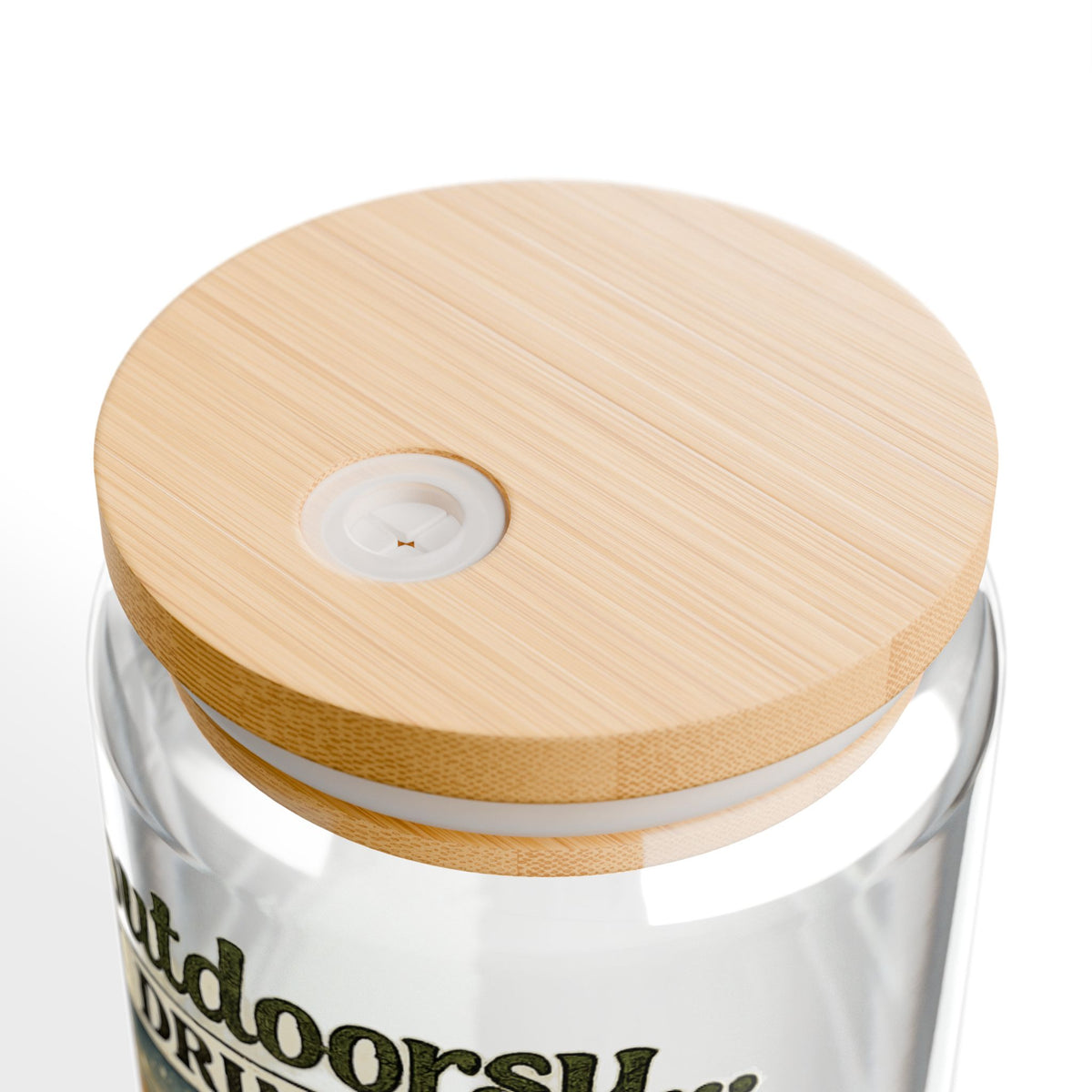 "I'm Outdoorsy I Drink On Patios" Sipper Glass (16oz) — product photo 3 | The ClawMark Store