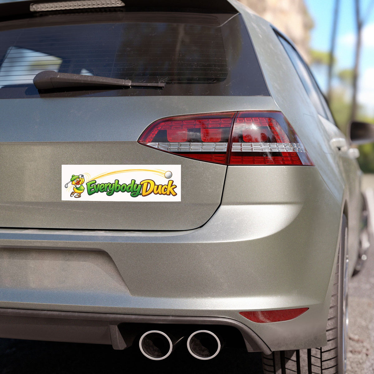 Everybody Duck Golf Cartoon Car Magnet | Magnetic Bumper Sticker