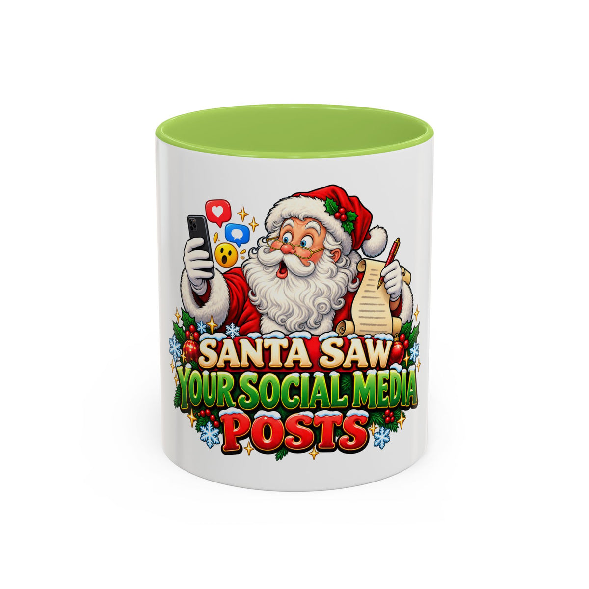 Santa Saw Your Social Media Posts Coffee Mug