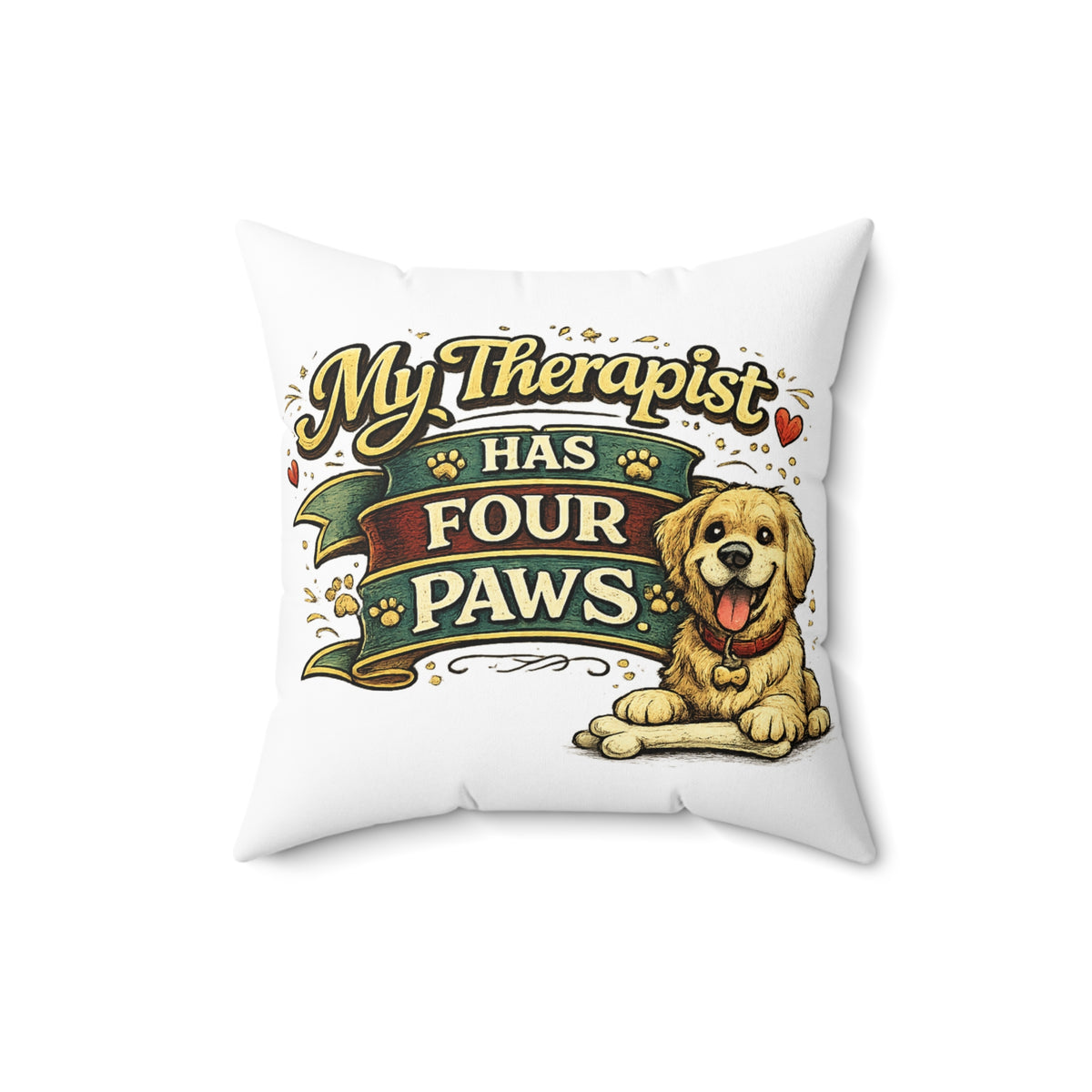 My Therapist has Four Paws — Pillow — 16" × 16" | The ClawMark Store