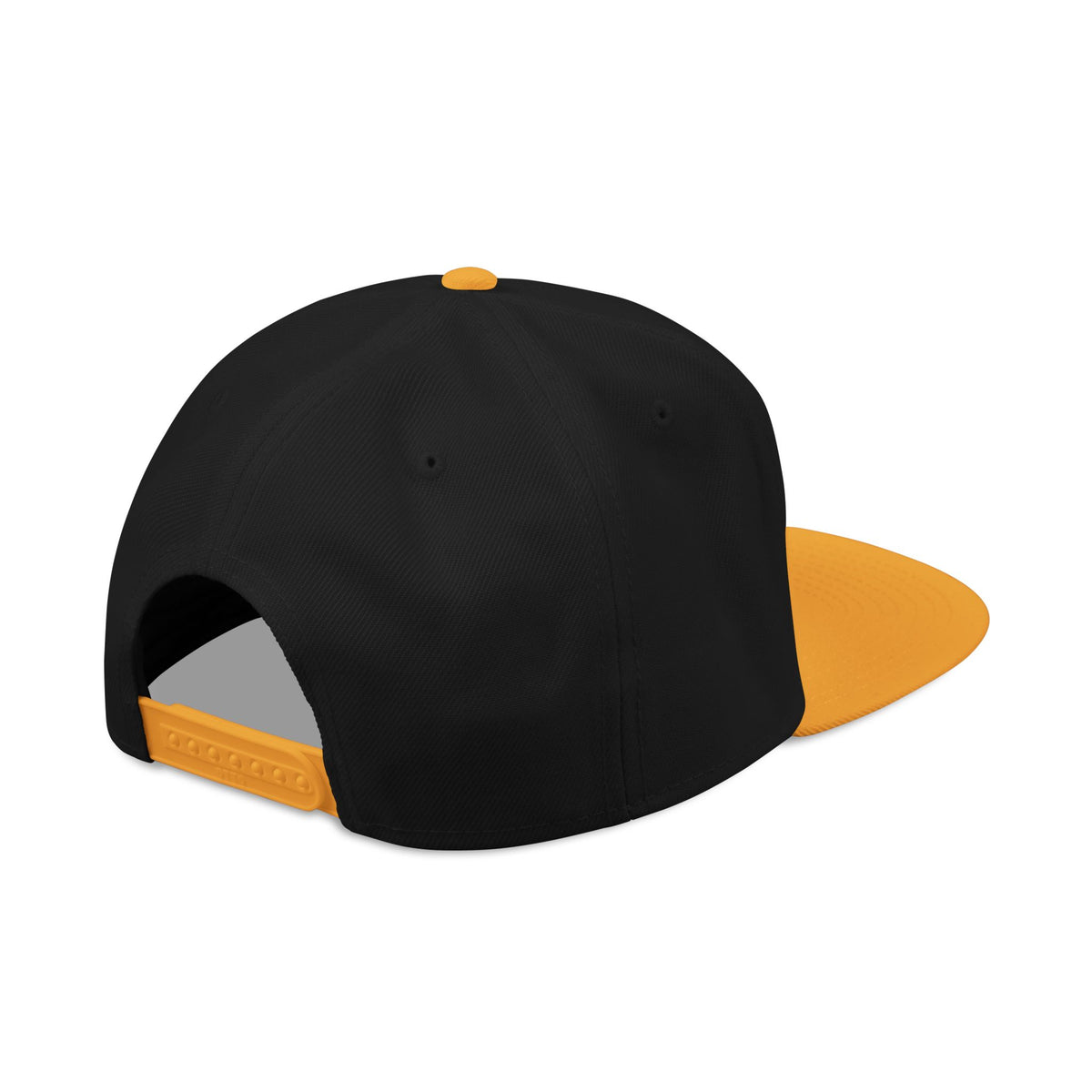 Flame Patch Snapback Hat — Embroidered Fiery Logo Flat Brim Cap